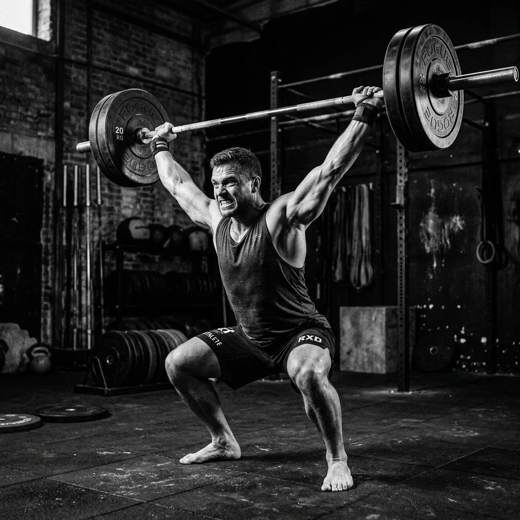 Athlete heavy lifting